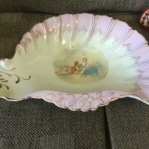 Vintage Porcelain Serving Bowl - Vintage Shell Serving Bowl - Antique Porcelain